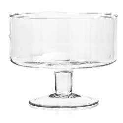 Szklana patera na nodze na owoce, ciastka, przekąski Handmade 17cm