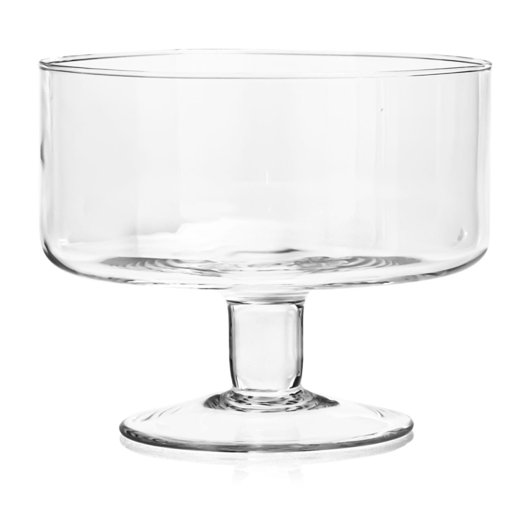 Szklana patera na nodze na owoce, ciastka, przekąski Handmade 17cm