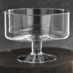 Duża szklana patera na nodze na owoce, ciastka, przekąski Handmade 20cm