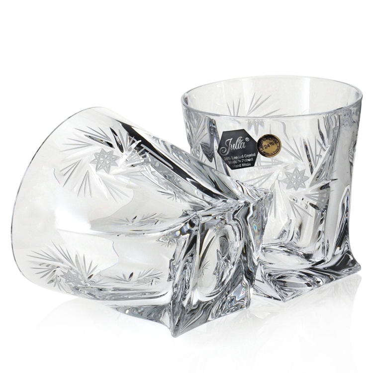 Kryształowy zestaw do whisky JULIA młynek 6+1 w skrzynce z GRAWEREM