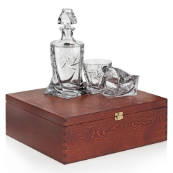 Kryształowy zestaw do whisky JULIA młynek 6+1 w skrzynce z GRAWEREM