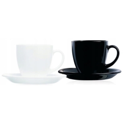 LUMINARC Carine Black&White komplet kawowy 220ml 12el