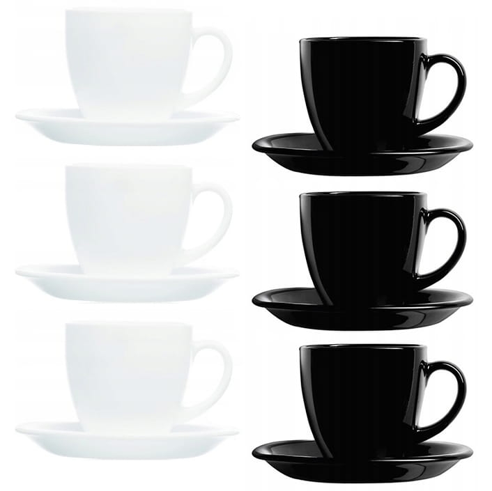 LUMINARC Carine Black&White komplet kawowy 220ml 12el