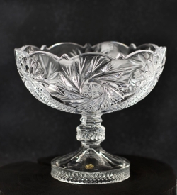 Piękna kryształowa owocarka patera na nóżce JULIA Młynek 22cm 15828
