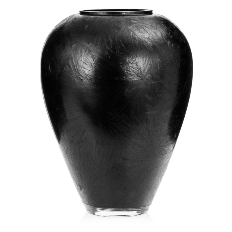Ekskluzywny ręcznie robiony wazon na kwiaty VanderGroff 27cm Black Frost