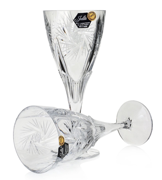 Piękne kryształowe kieliszki do wina JULIA Młynek 320ml 6szt 17454