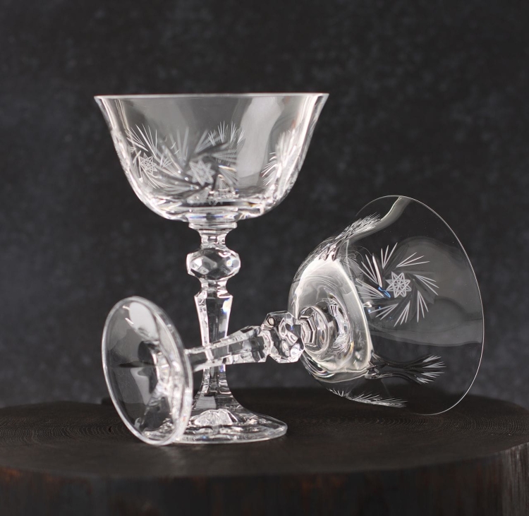 Piękne kryształowe kieliszki do szampana JULIA Młynek 180ml 6szt 02085