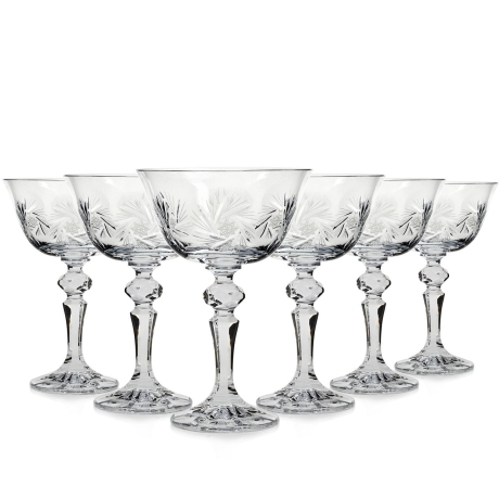 Przejdź do produktu Piękne kryształowe kieliszki do szampana JULIA Młynek 180ml 6szt 02085