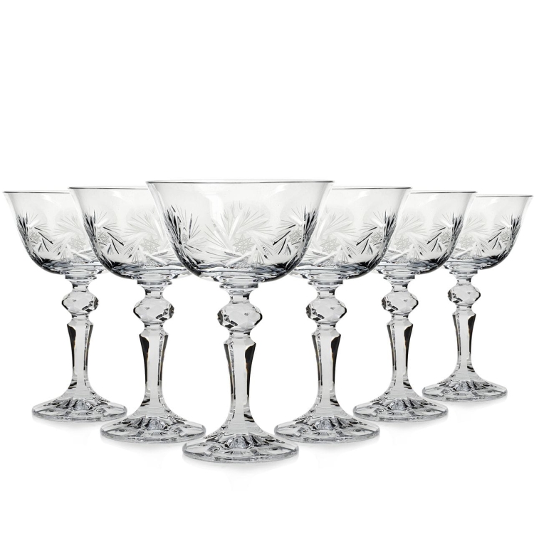 Piękne kryształowe kieliszki do szampana JULIA Młynek 180ml 6szt 02085