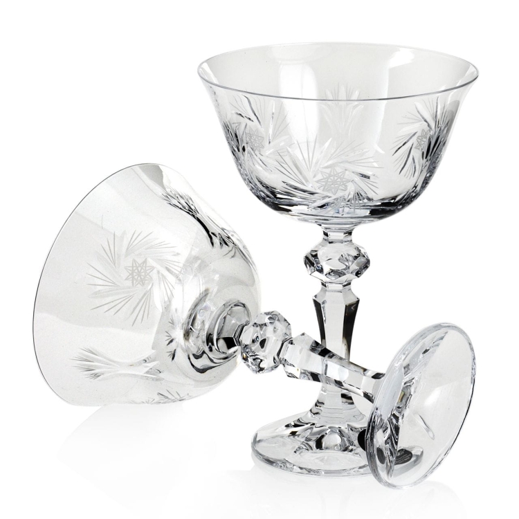 Piękne kryształowe kieliszki do szampana JULIA Młynek 180ml 6szt 02085