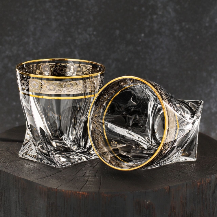 Komplet do whisky Bohemia ZŁOTO PLATYNA 6+1