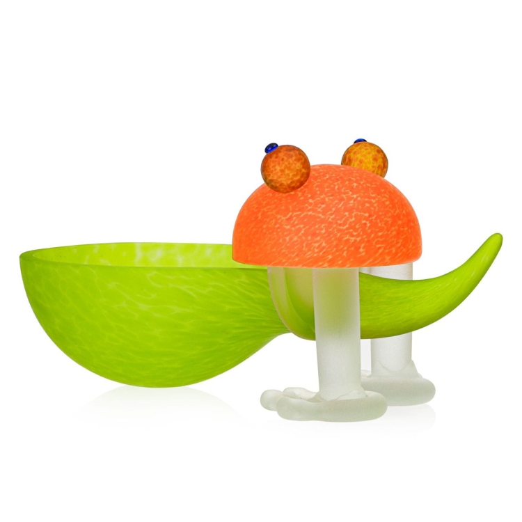 Ekskluzywna rzeźba szklana figurka misa HANDMADE - Żaba