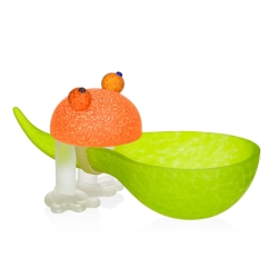 Ekskluzywna rzeźba szklana figurka misa HANDMADE - Żaba