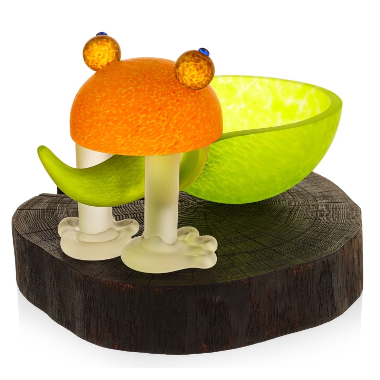 Ekskluzywna rzeźba szklana figurka misa HANDMADE - Żaba