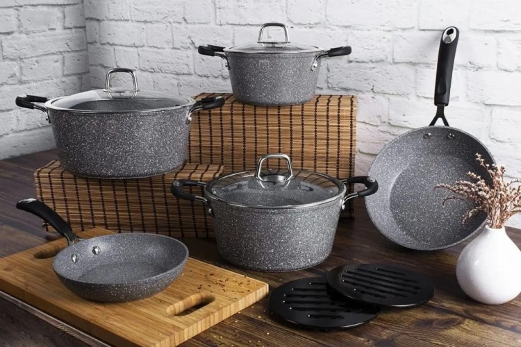 Zestaw garnków indukcja Berlinger Haus Grey Stone Touch BH-6176