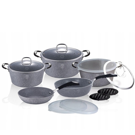 Przejdź do produktu Zestaw garnków indukcja Berlinger Haus Grey Stone Touch BH-6176