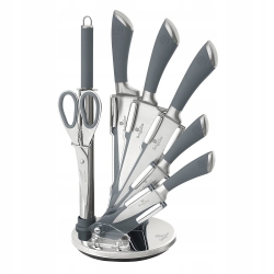 BerlingerHaus komplet noże stojak prezent Grey Stone Touch BH-2046