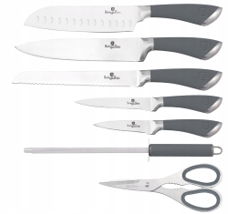 BerlingerHaus komplet noże stojak prezent Grey Stone Touch BH-2046