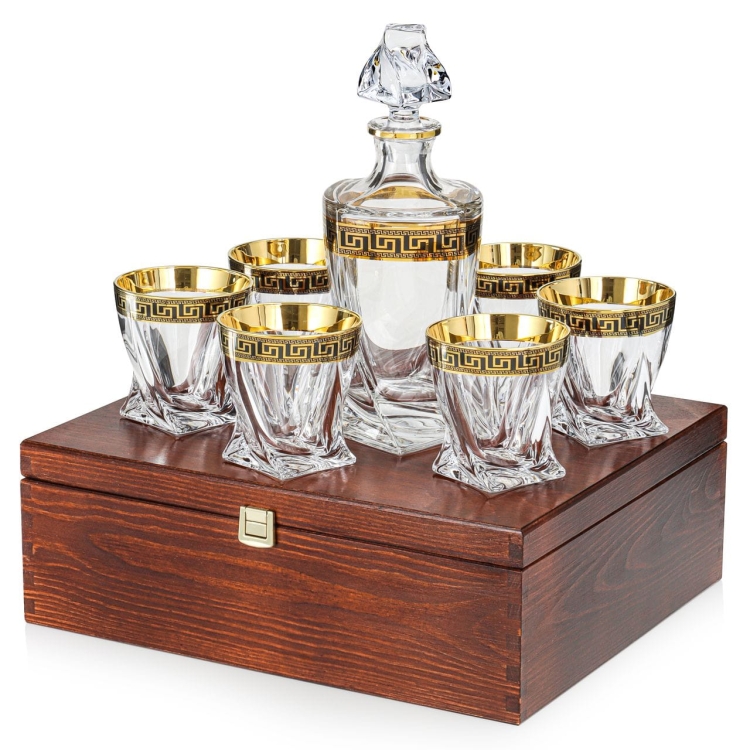 Komplet do whisky Bohemia Verso Gold | 6+1