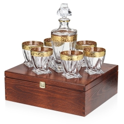 Ekskluzywny komplet do whisky Bohemia BAROKO GOLD 6+1