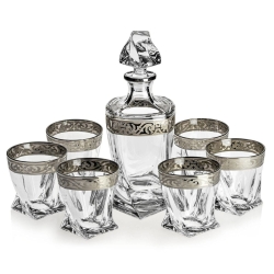 Ekskluzywny komplet do whisky Bohemia BAROKO PLATINIUM 6+1