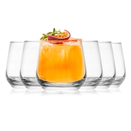 Przejdź do produktu Szklanki niskie do whisky, soku, wody AMBITION Sparkle 345ml 6szt.