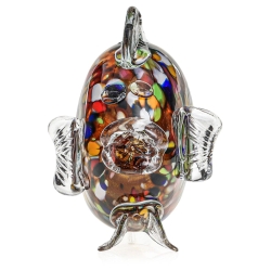 Szklana ozdobna FIGURKA rzeźba kolorowa ryba PRL 30cm | Wielokolorowa (3)