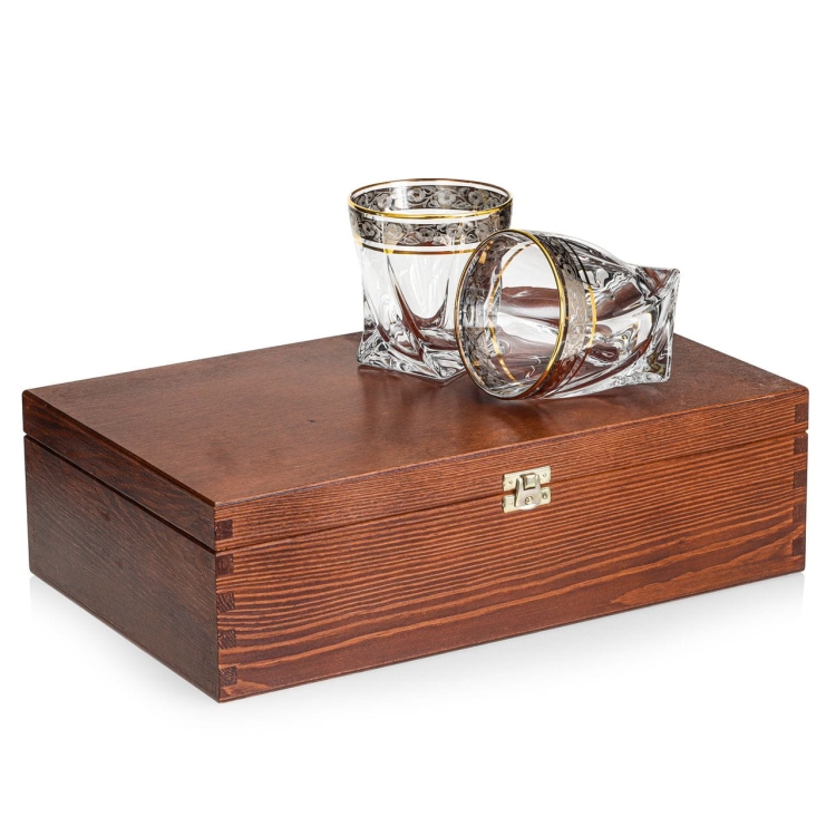 Ekskluzywne szklanki do whisky ZŁOTO PLATYNA 340ml 6szt.