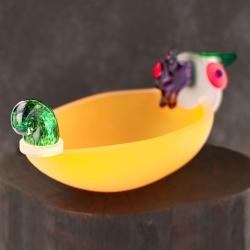 Ekskluzywna rzeźba szklana figurka patera HANDMADE - Kaczka