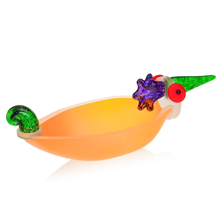 Ekskluzywna rzeźba szklana figurka patera HANDMADE - Kaczka