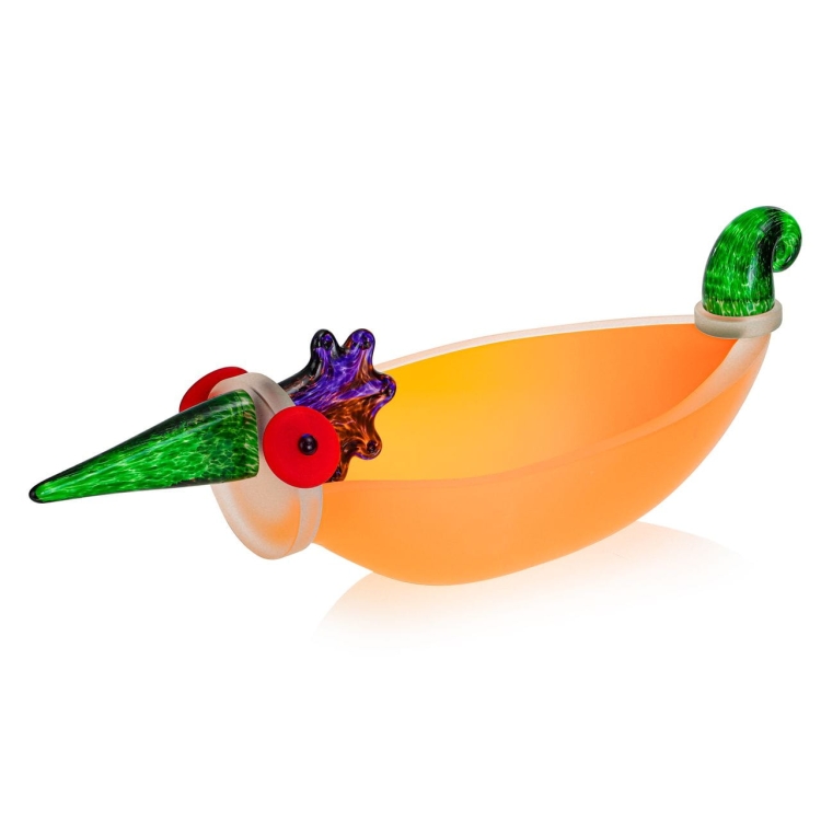 Ekskluzywna rzeźba szklana figurka patera HANDMADE - Kaczka