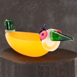 Ekskluzywna rzeźba szklana figurka patera HANDMADE - Kaczka