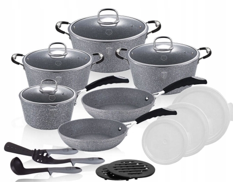 Przejdź do produktu Zestaw garnków indukcja Berlinger Haus Grey Stone Touch BH-6196