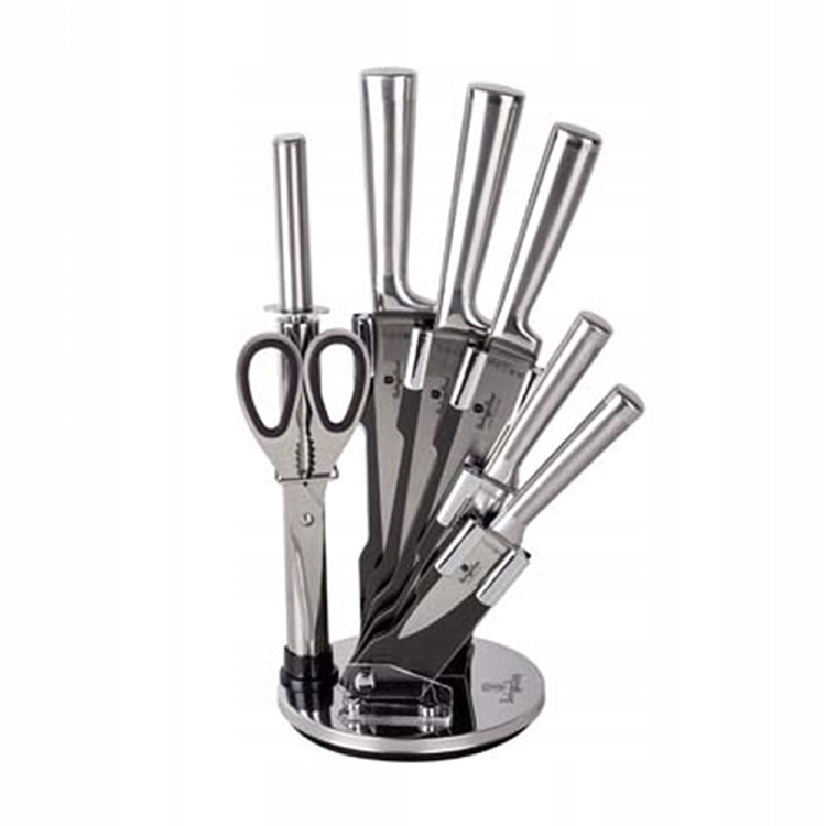 BerlingerHaus komplet noże stojak prezent Black Silver BH-2808