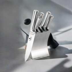 BerlingerHaus komplet noże stojak prezent Black Silver BH-2806