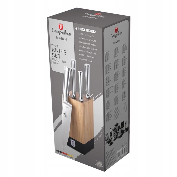 Komplet noży w stojaku BerlingerHaus Black Silver BH-2804