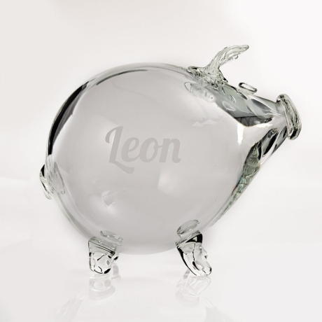 Przejdź do produktu Świnka skarbonka z grawerem "LEON"