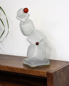 Ekskluzywna rzeźba szklana figurka HANDMADE - Kostki