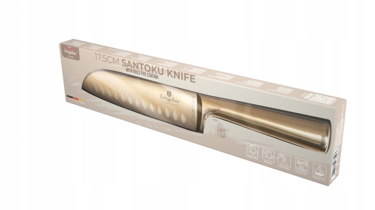 Stalowy nóż Santoku Gold Berlinger Haus 17,5CM Leonardo BH-2829