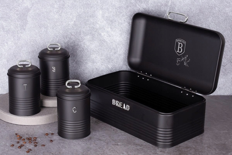 Zestaw chlebak + 3 pojemniki Berlinger Haus Black Silver BH-6754