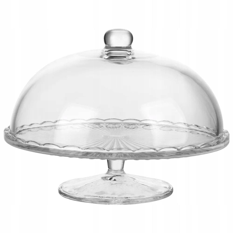 Patera szklana na stopce z kloszem na tort ciasta Altom Design VENUS 28cm
