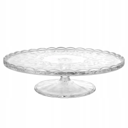 Patera szklana na stopce z kloszem na tort ciasta Altom Design FLORA 28cm