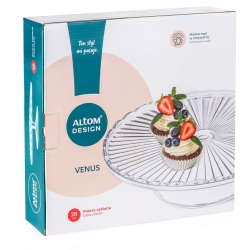 Patera szklana tortownica na stopce / nóżce na tort ciasta Altom Design VENUS 28cm