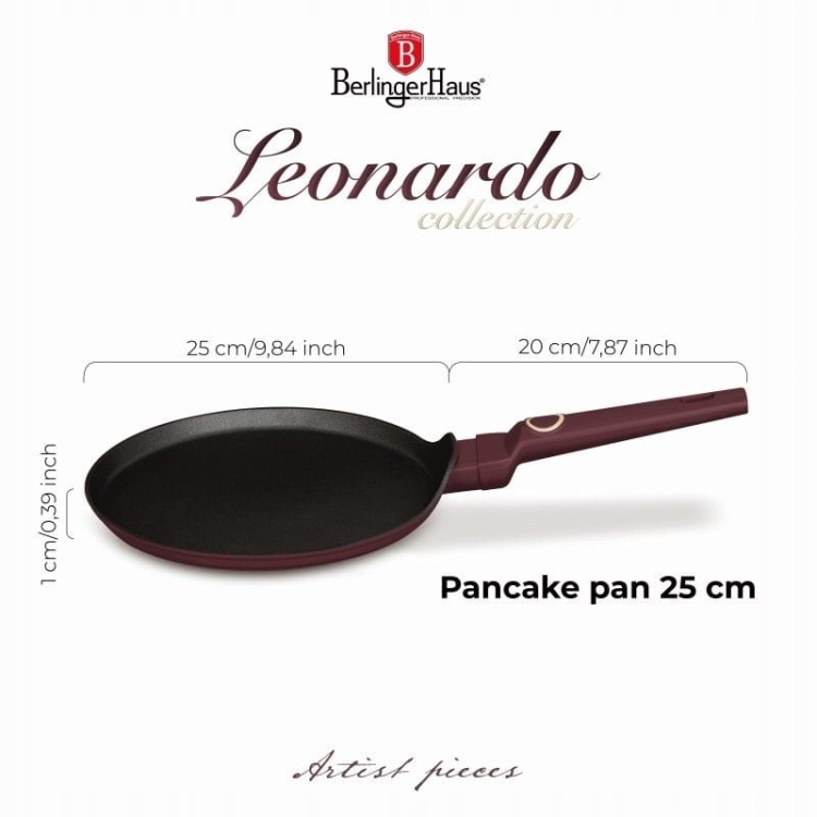 Patelnia tytanowa do naleśników 25cm Berlinger Haus Leonardo BH-8025