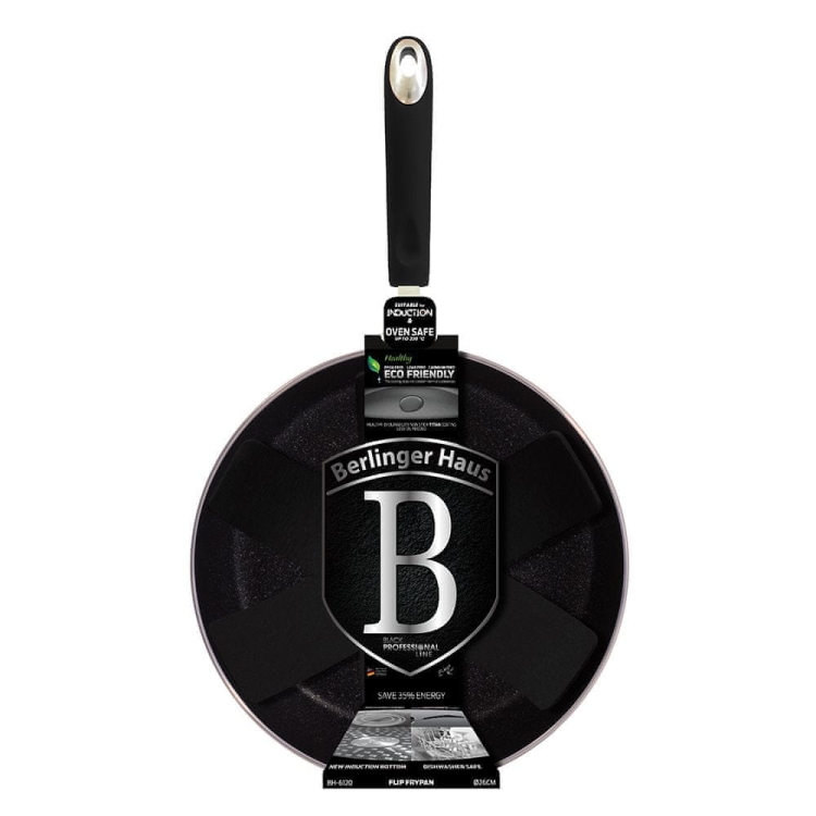 Patelnia tytanowa Flip 26cm Berlinger Haus Wok Grey Stone Touch 26cm BH-6120