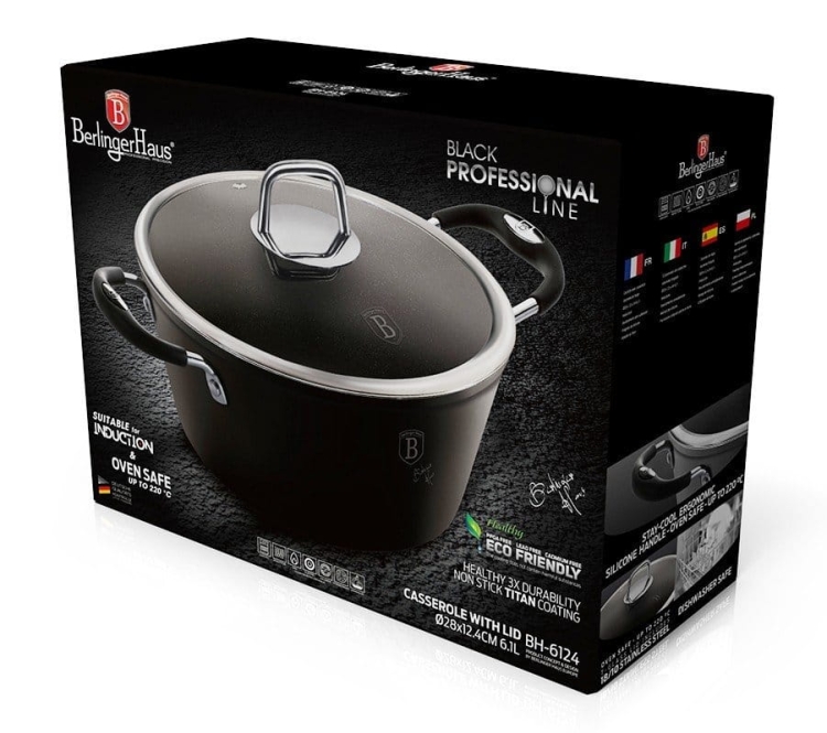 Garnek tradycyjny Berlinger Haus Professional Black Titan 6,1L BH-6124