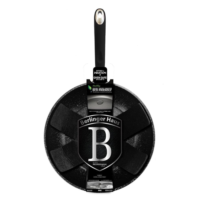Patelnia marmurowa WOK 28cm Berlinger Haus Black Professional Line BH-6126