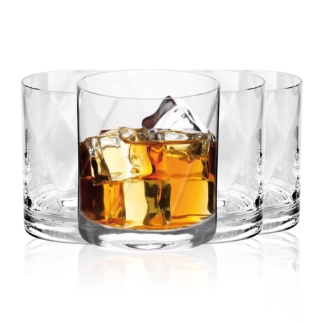 Przejdź do produktu Szklanki z OPTYKIEM niskie do whisky, soku, drinków KROSNO UNIQUE Romance 320ml 4szt