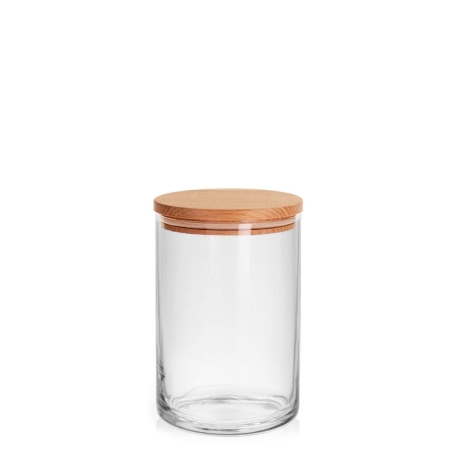 Przejdź do produktu Szklany pojemnik na żywność z pokrywką drewnianą Trend Glass Stor Glasset 870ml / 15cm 
