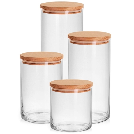 Przejdź do produktu Solidne szklane pojemniki z pokrywką Glasset STOR 4el. 0,55/0,87/1,25/1,85